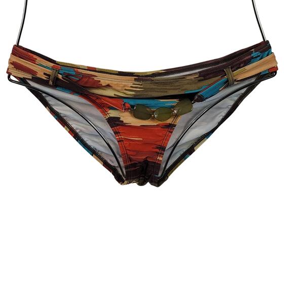 ABS Allen Schwartz Aztec Beaded Summer Pool Party Cruise Bikini L - Picture 2 of 8